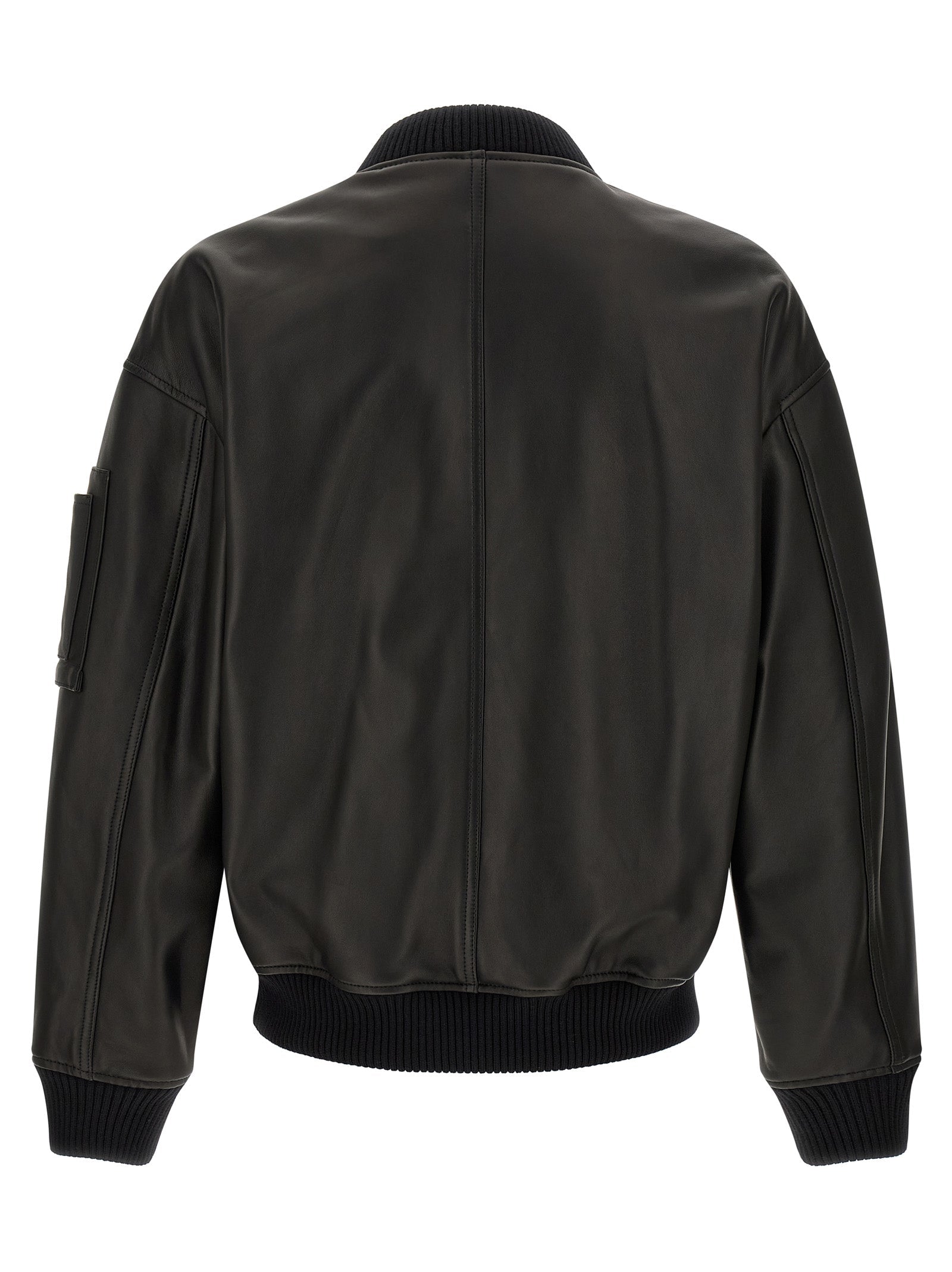 Dsquared2 Men Leather Bomber Jacket