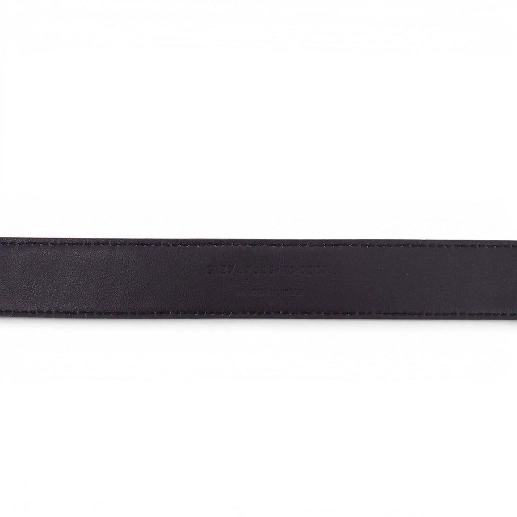 SAINT LAURENT BLACK CROC EMBOSSED BELT - SIZE 75