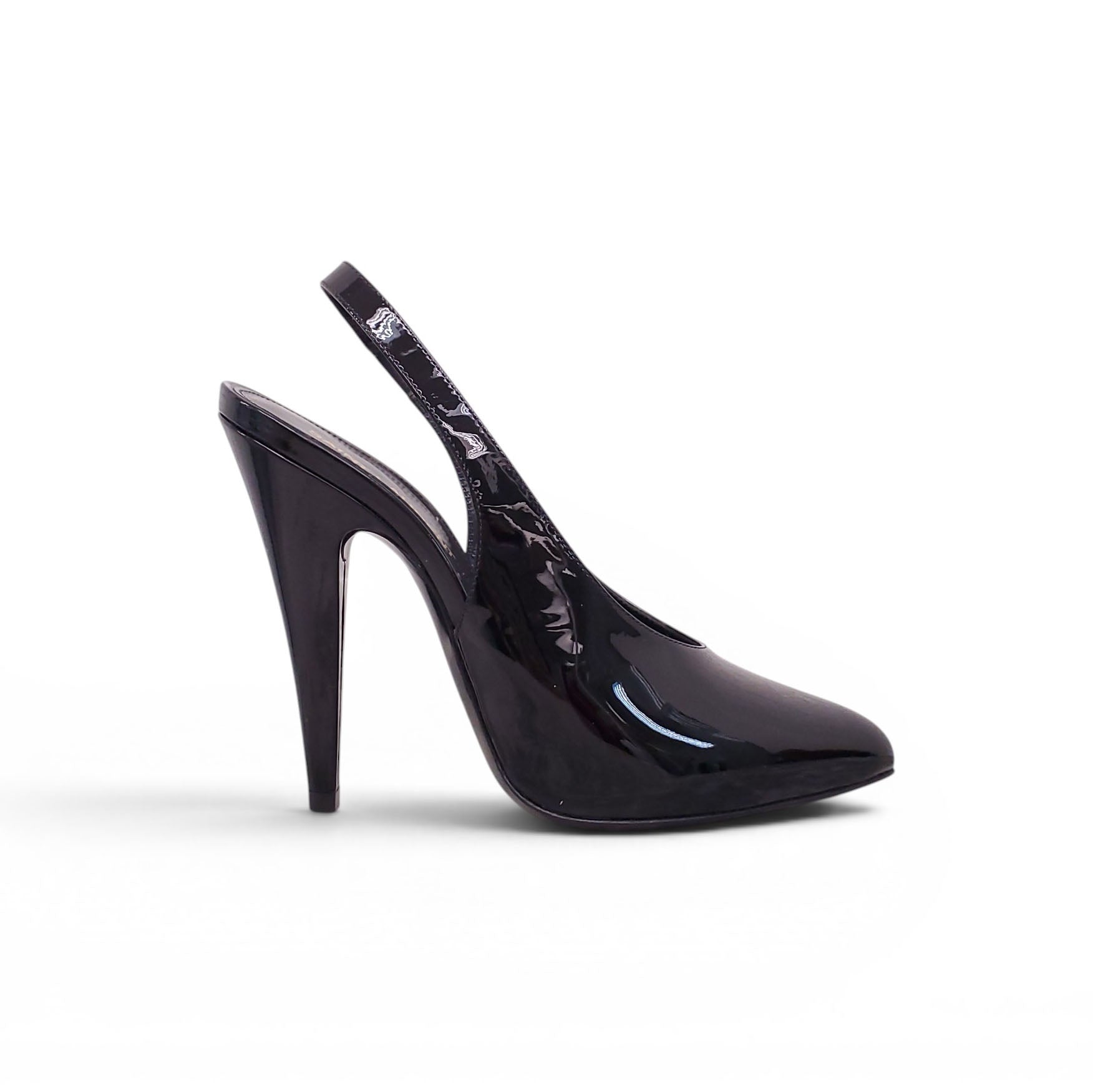SAINT LAURENT BLACK PATENT HEELS - SIZE 5