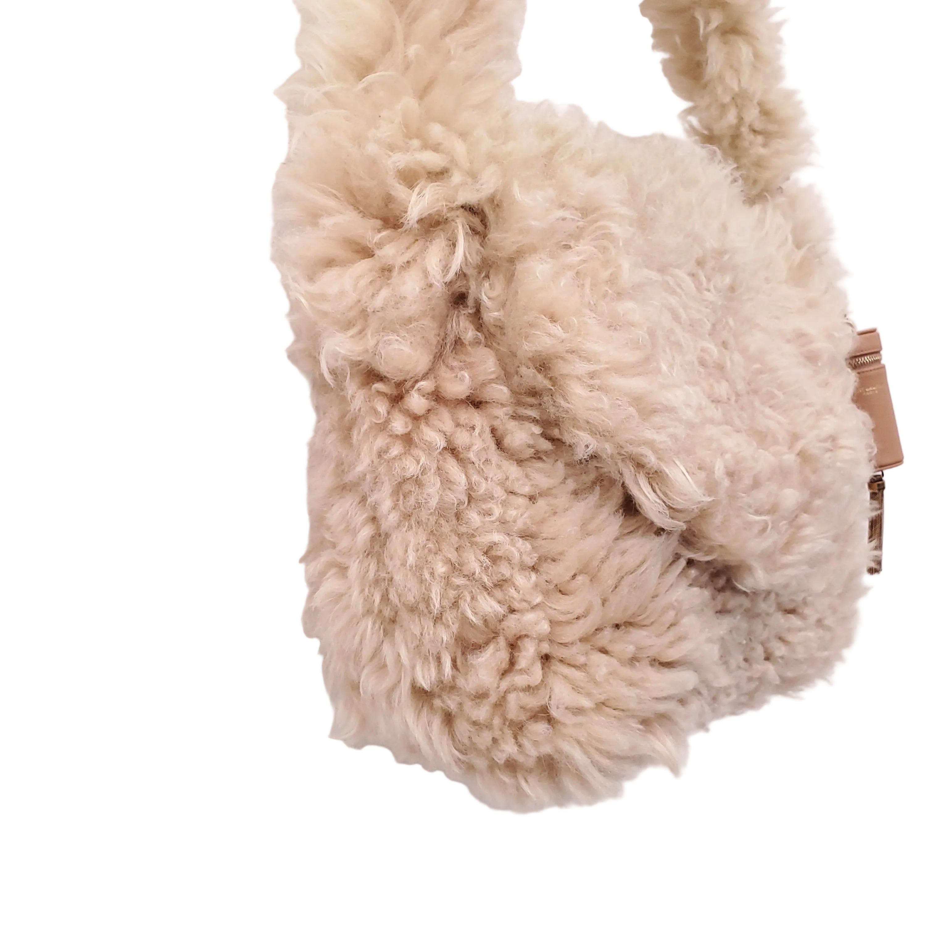 SAINT LAURENT NATURAL SHEARLING ENVELOPE SHOULDER BAG
