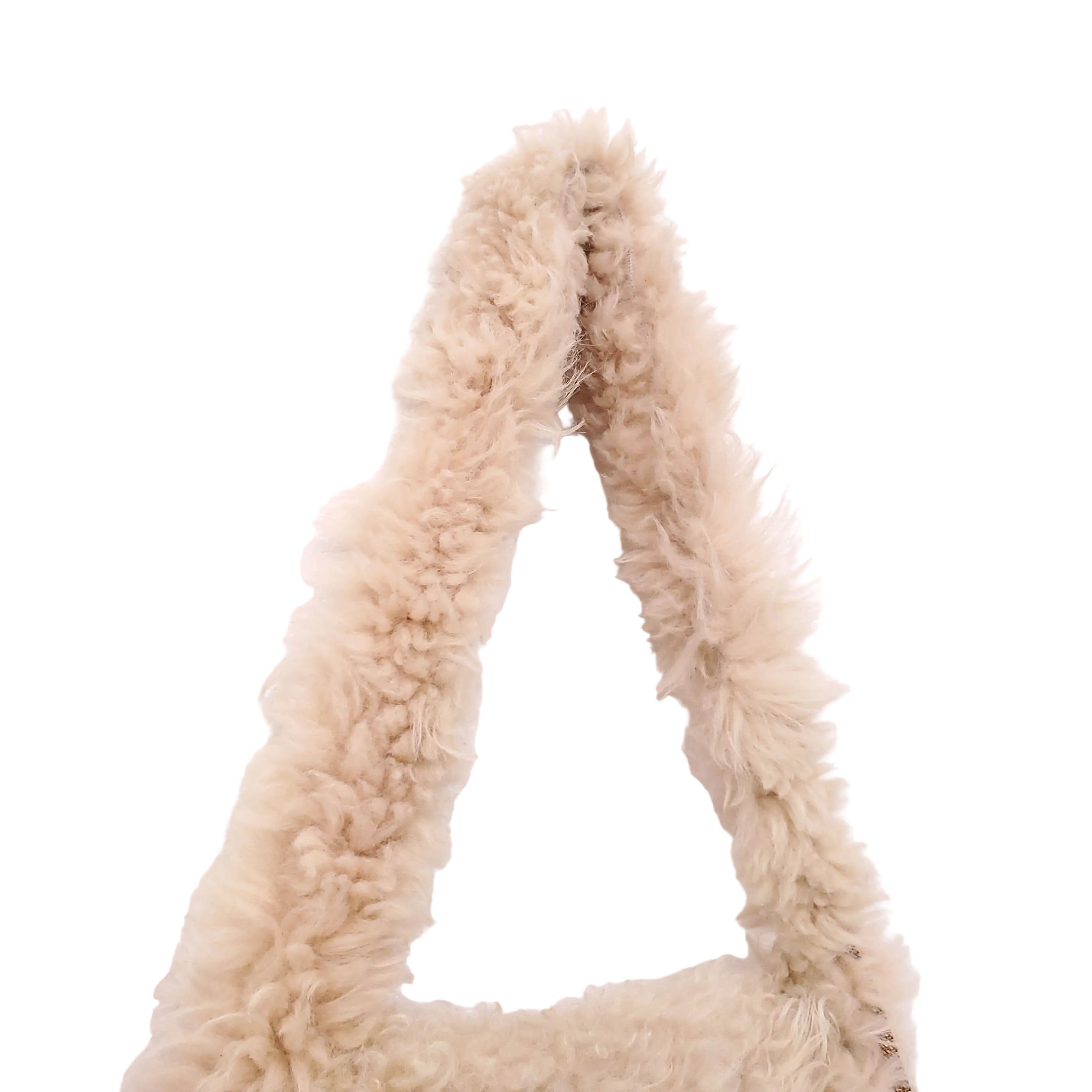 SAINT LAURENT NATURAL SHEARLING ENVELOPE SHOULDER BAG
