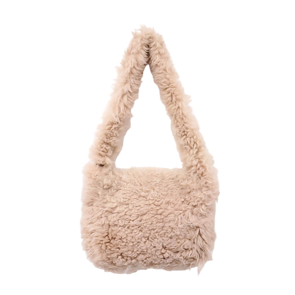 SAINT LAURENT NATURAL SHEARLING ENVELOPE SHOULDER BAG