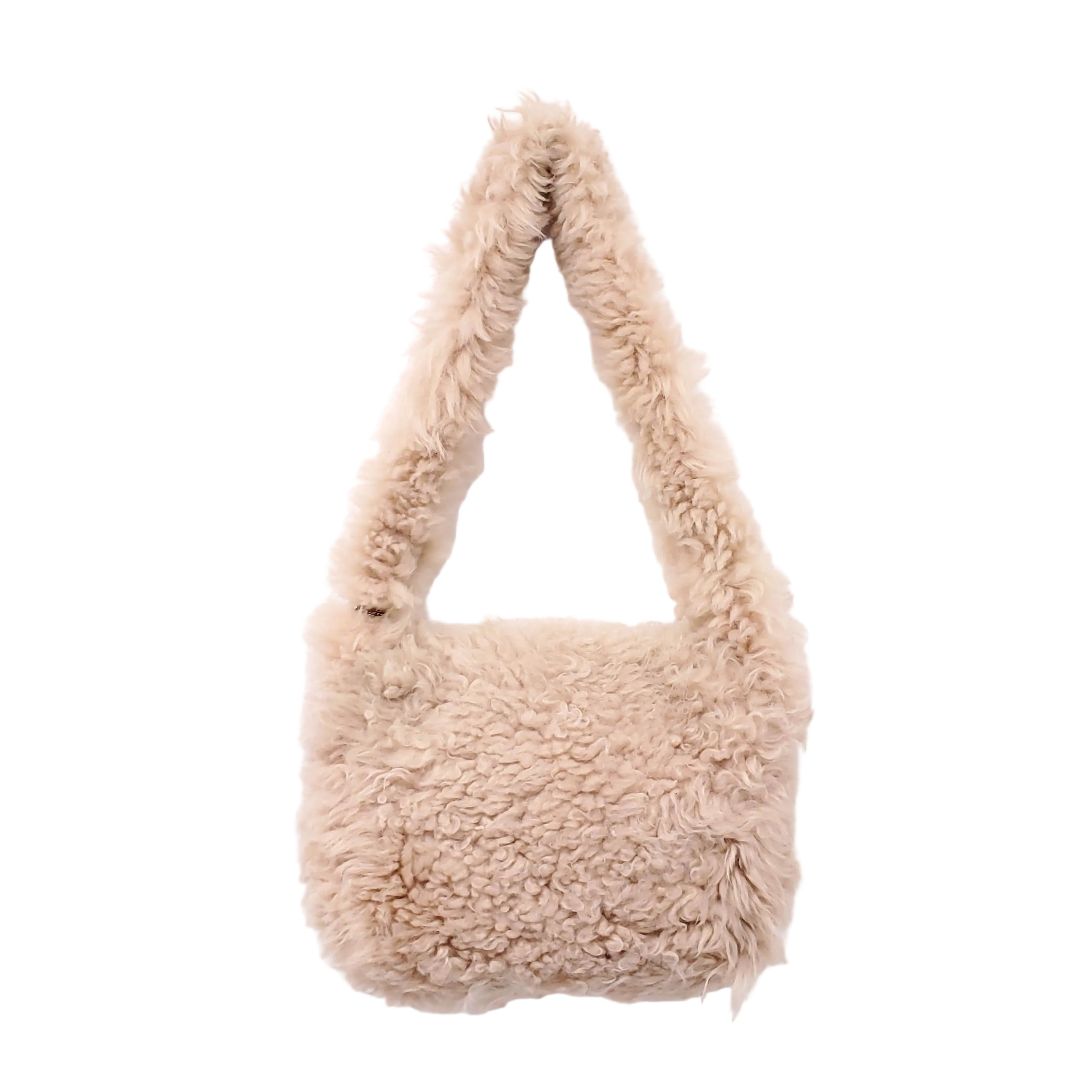 SAINT LAURENT NATURAL SHEARLING ENVELOPE SHOULDER BAG