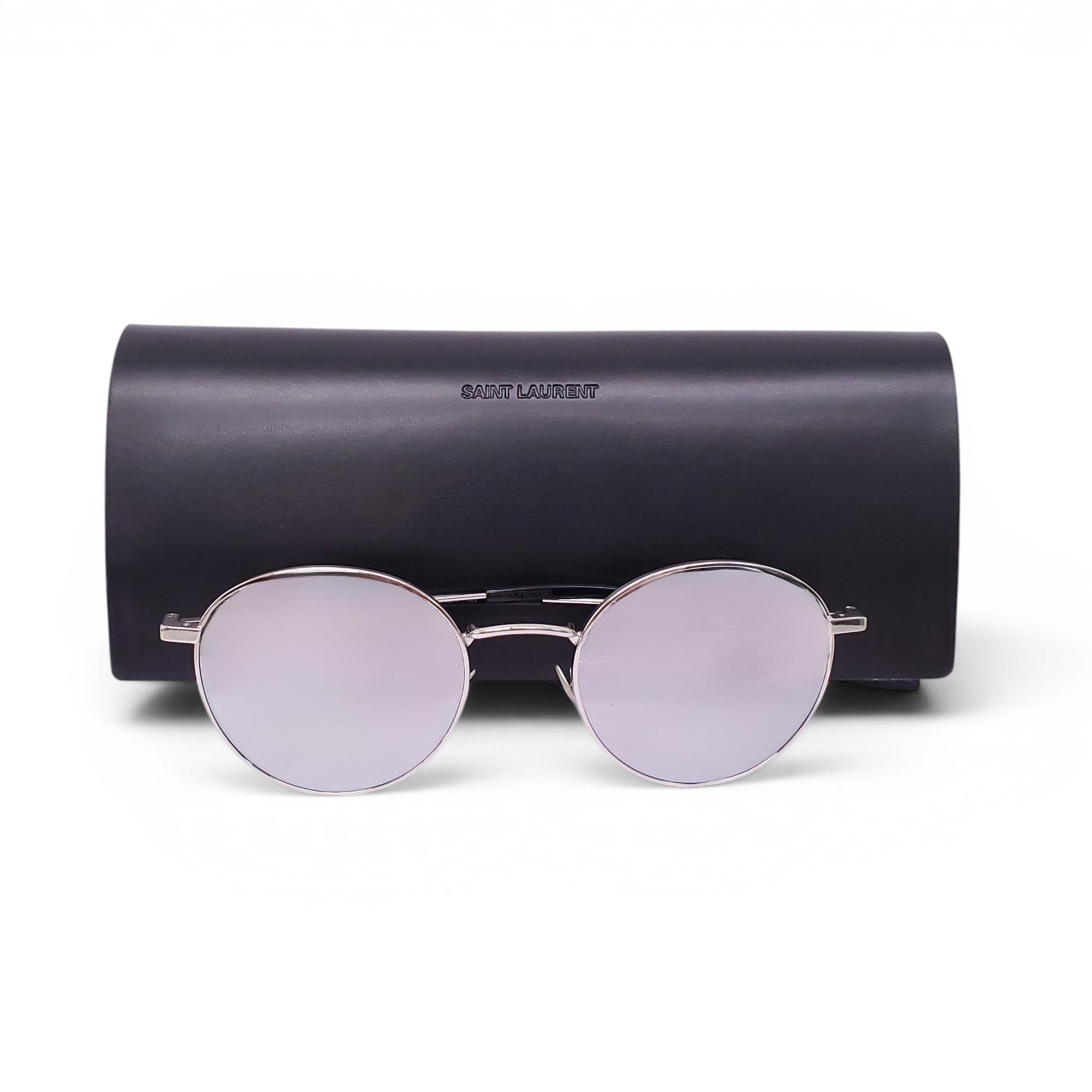 SAINT LAURENT SILVER ROUND SUNGLASSES