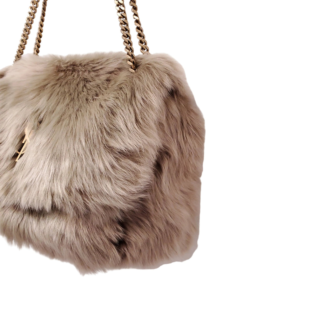 SAINT LAURENT 'NIKI' ROUAN SHEARLING SHOULDER BAG