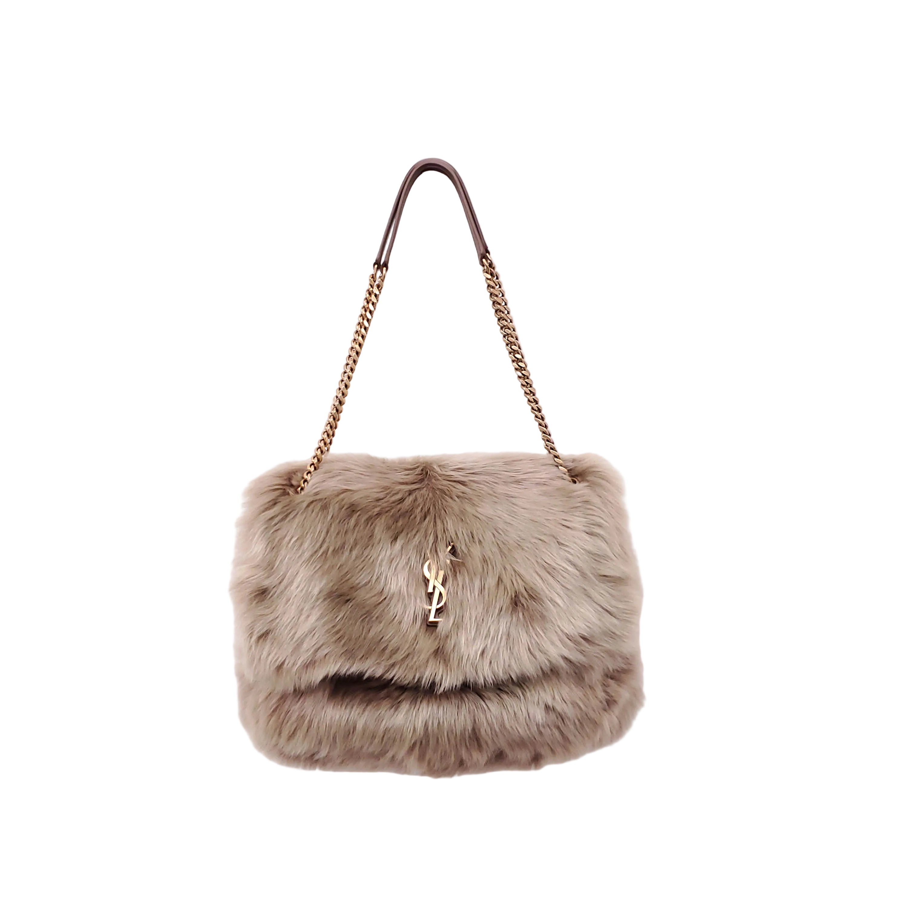 SAINT LAURENT 'NIKI' ROUAN SHEARLING SHOULDER BAG