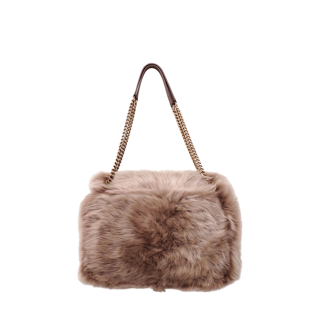 SAINT LAURENT 'NIKI' ROUAN SHEARLING SHOULDER BAG