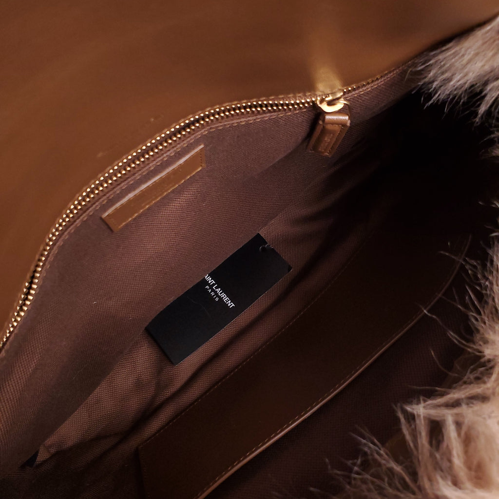 SAINT LAURENT 'NIKI' ROUAN SHEARLING SHOULDER BAG