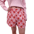 SALONI RED AND PINK PATTERNED SHORTS - SIZE 10