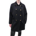 SALVATORE FERRAGAMO BLACK WOOL COAT WITH GOLD BUTTONS - SIZE L