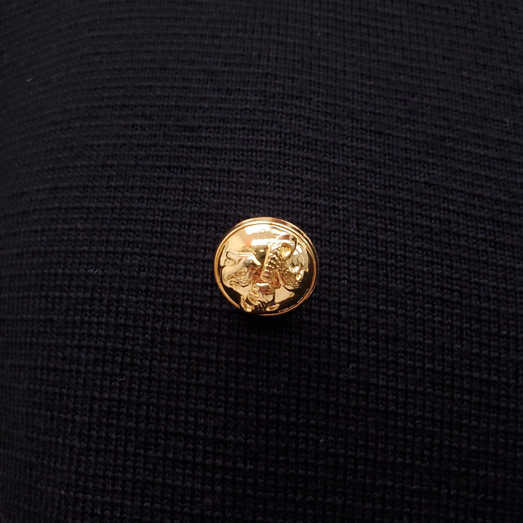 SALVATORE FERRAGAMO BLACK WOOL COAT WITH GOLD BUTTONS - SIZE L