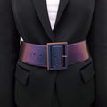 SALVATORE FERRAGAMO PURPLE SNAKESKIN LARGE WAIST BELT - SIZE 85