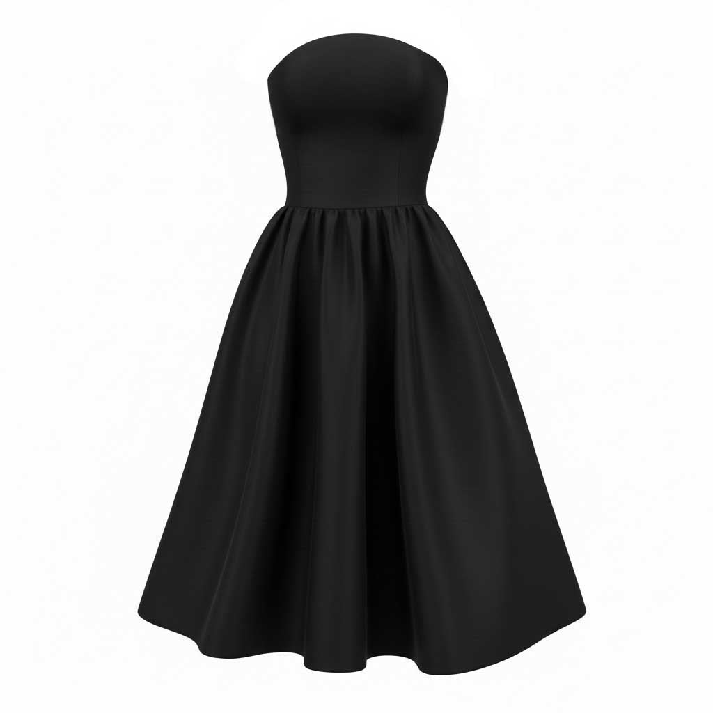 SELF-PORTRAIT BLACK BUSTIER FLARE DRESS - SIZE 2