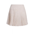 SELF-PORTRAIT CREAM AND GOLD METALLIC TWEED PLEATED SKIRT - SIZE 4