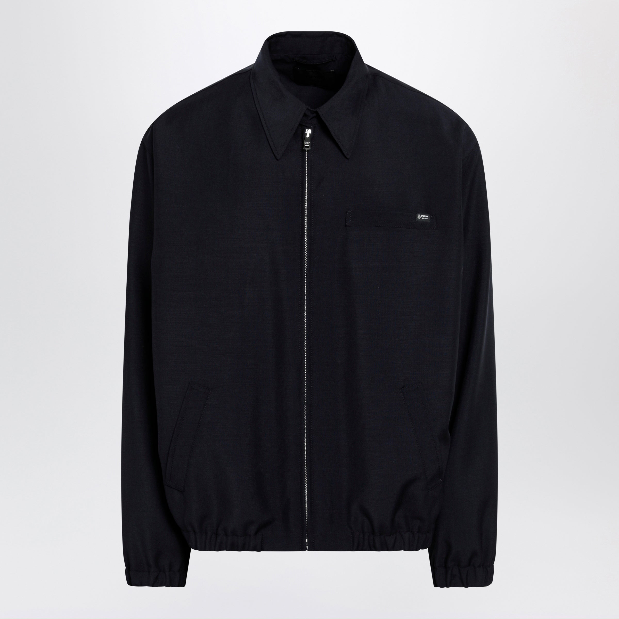 Prada Blue Blouson In Wool And Mohair Blend Men