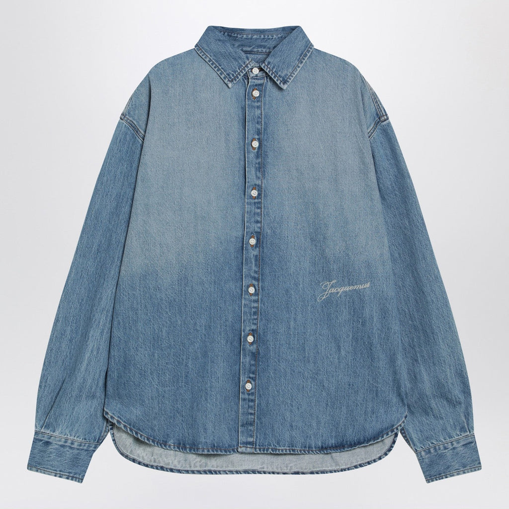 Jacquemus Simon Blue De-Nã®Mes Denim Shirt Men