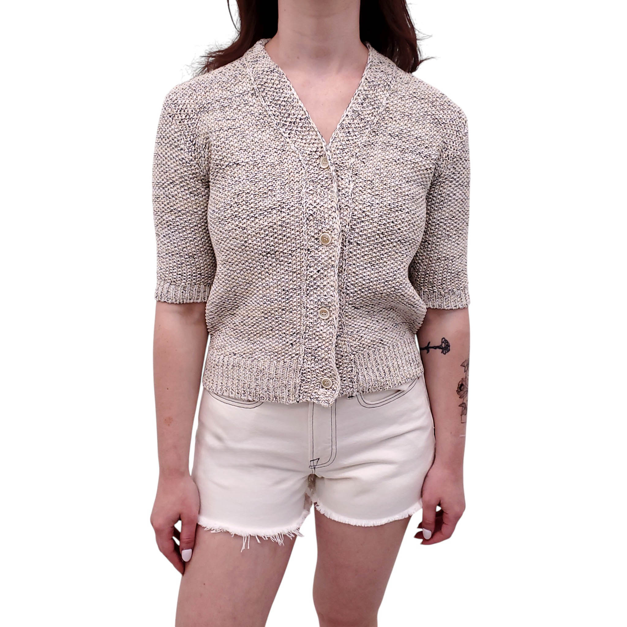 FABIANA FILIPPI SHORT SLEEVE KNIT SWEATER - SIZE 4