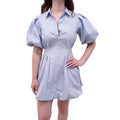 SIMKHAI BLUE FITTED BUBBLE DRESS - SIZE 2