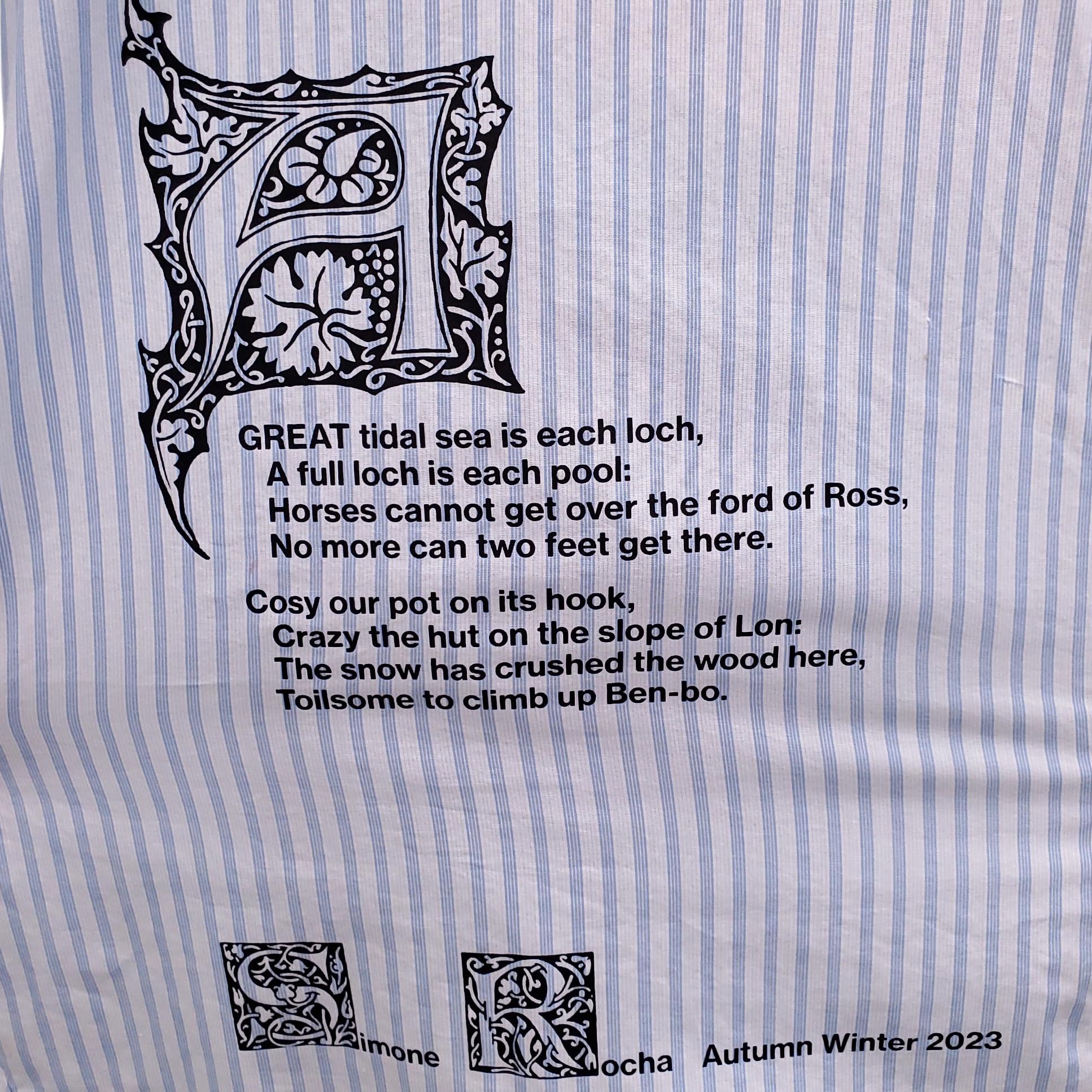SIMONE ROCHA BLUE AND WHITE STRIPED BLOUSE WITH GRAPHIC DETAIL - SIZE 6