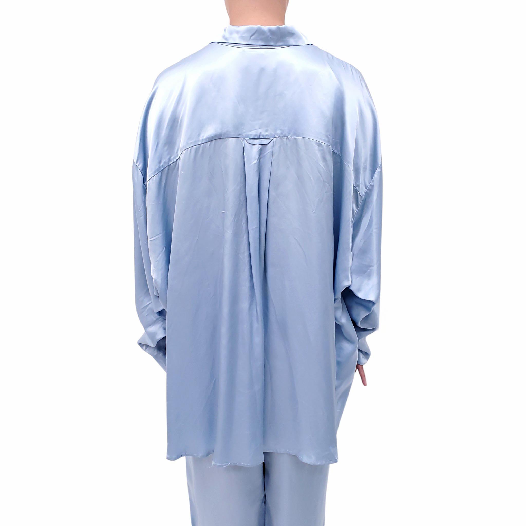 SLEEPER BLUE SATIN LOUNGE SET - SIZE 1/S