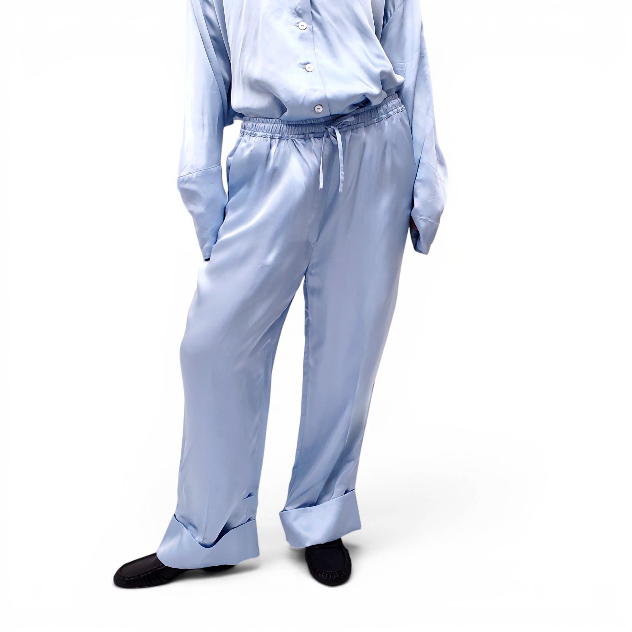 SLEEPER BLUE SATIN LOUNGE SET - SIZE 1/S