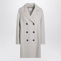 S Max Mara Sand-Coloured Midi Coat In Wool Drap Women