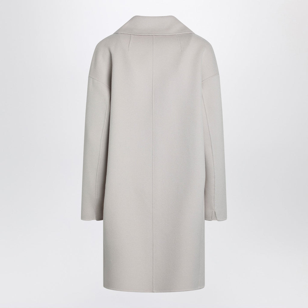 S Max Mara Sand-Coloured Midi Coat In Wool Drap Women