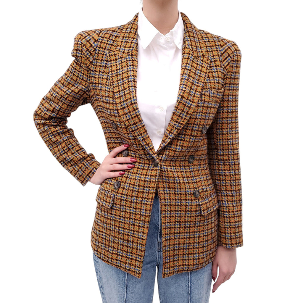 SMYTHE ORANGE PATTERNED BLAZER - SIZE 6