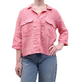 SMYTHE PINK PINSTRIPED SHIRT - SIZE S