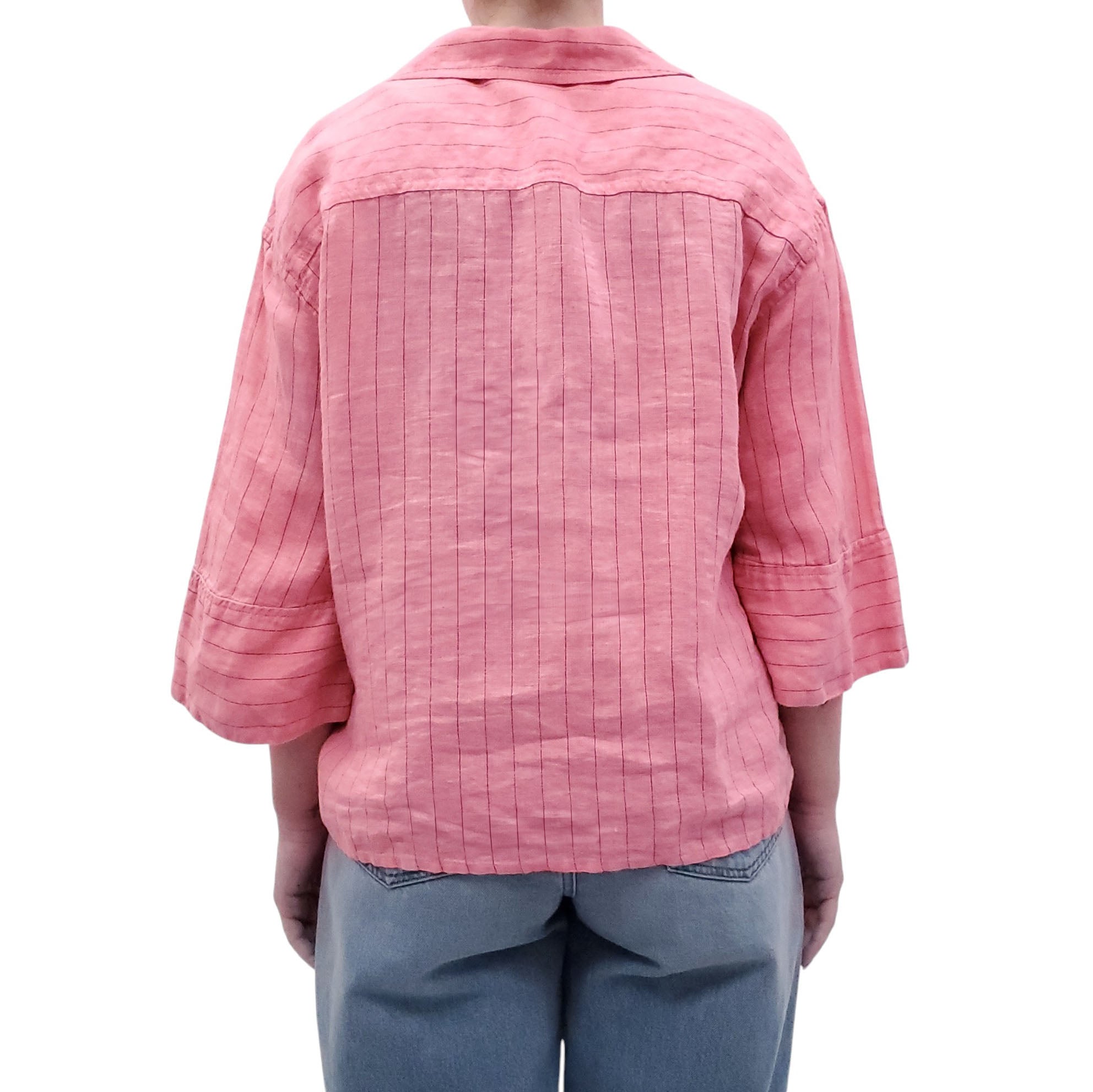 SMYTHE PINK PINSTRIPED SHIRT - SIZE S