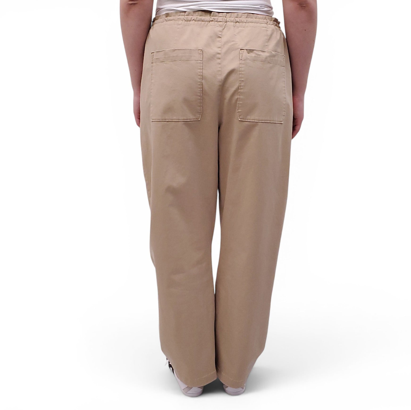 SOLD OUT NYC. KHAKI DRAWSTRING TROUSERS - SIZE L