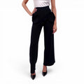 SONIA RYKIEL BLACK KNIT PANTS WITH ROSETTE DETAILS - SIZE S