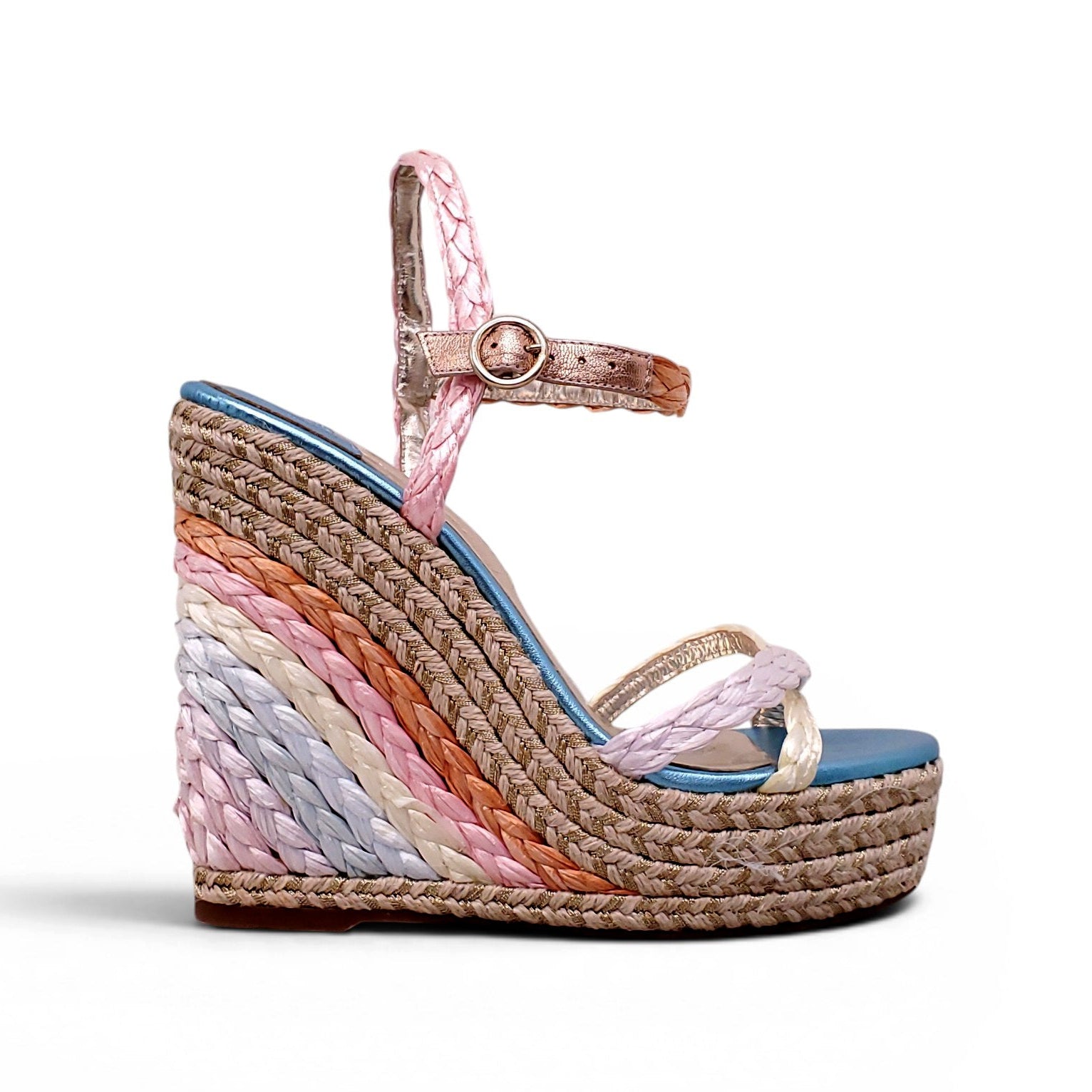 SOPHIA WEBSTER RAINBOW BRAIDED WEDGES - SIZE 40