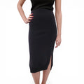 SPORTMAX BLACK COTTON BLEND KNIT SKIRT - SIZE M