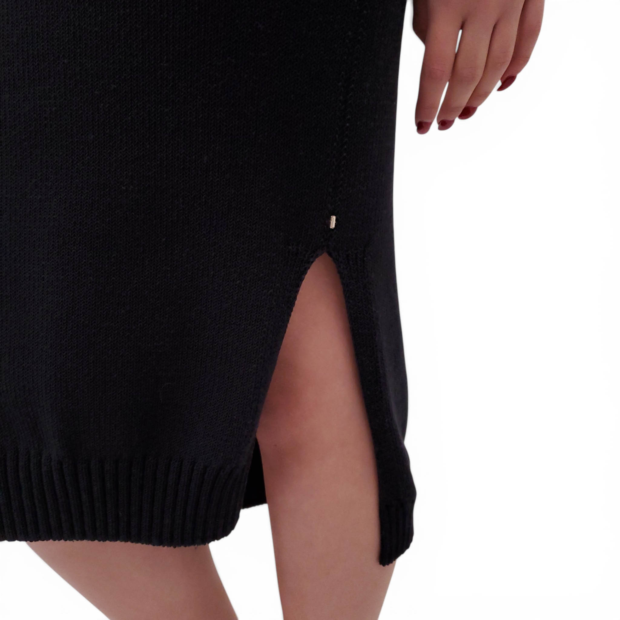 SPORTMAX BLACK COTTON BLEND KNIT SKIRT - SIZE M