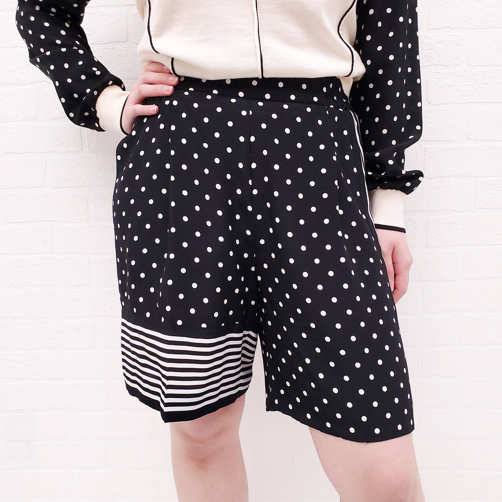 STELLA MCCARTNEY CREAM AND BLACK POLKA DOT 2-PIECE SET - SIZE 36/38