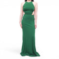 STELLA MCCARTNEY GREEN GOWN WITH MESH DETAIL - SIZE 40