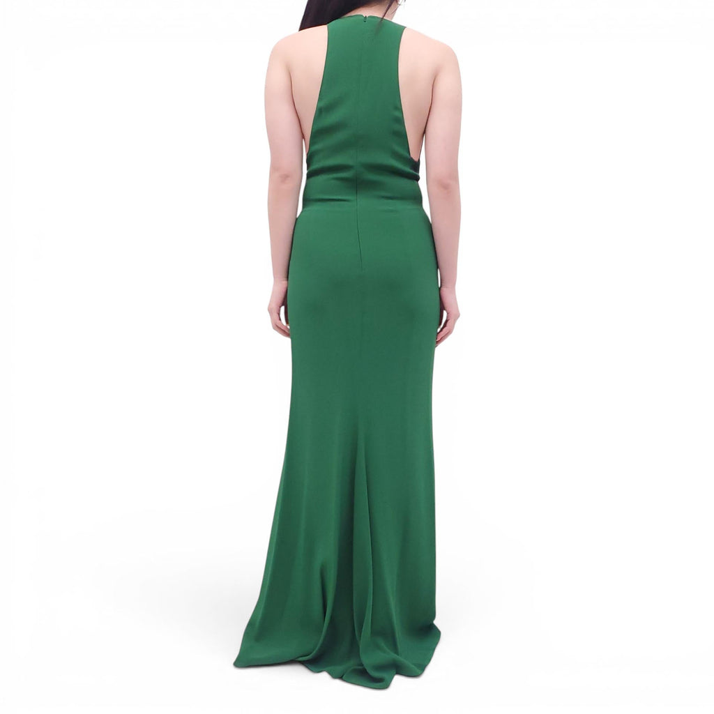 STELLA MCCARTNEY GREEN GOWN WITH MESH DETAIL - SIZE 40
