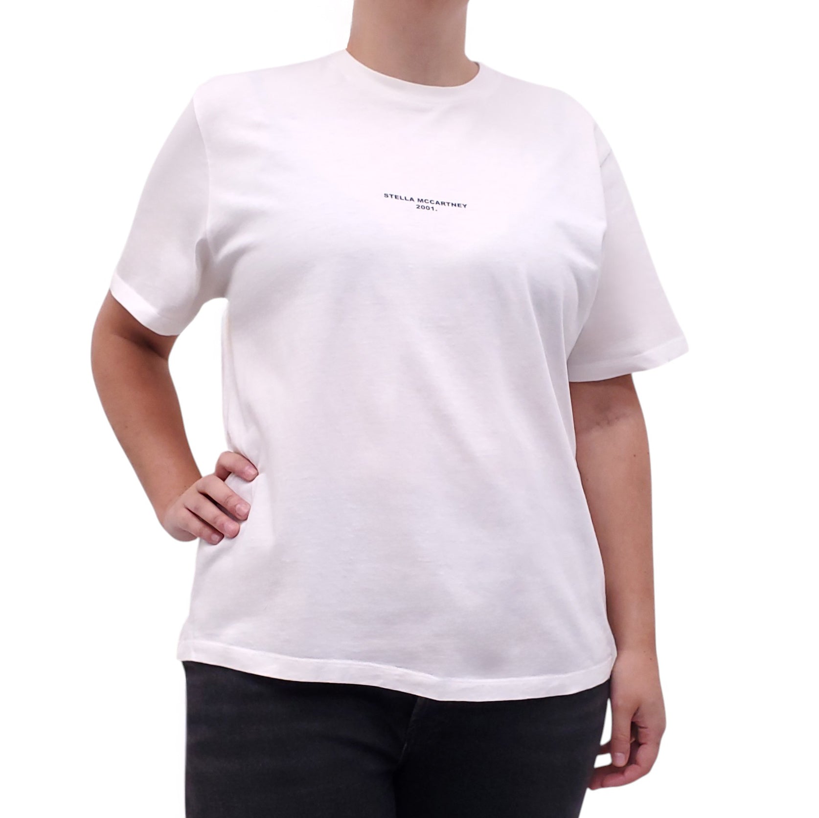 STELLA MCCARTNEY WHITE 2001 LOGO T-SHIRT - SIZE 42