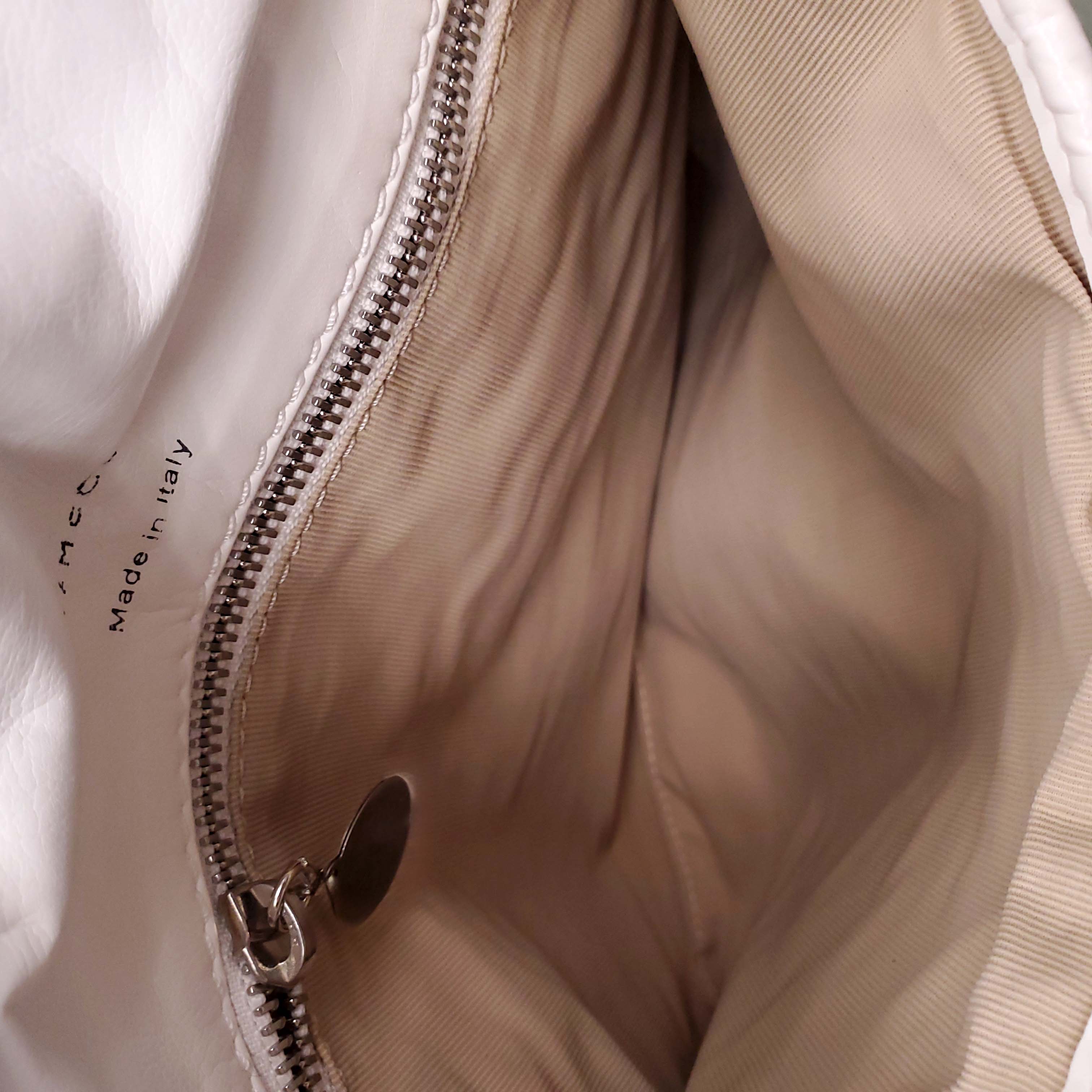 STELLA MCCARTNEY WHITE RAFFIA SHOULDER BAG