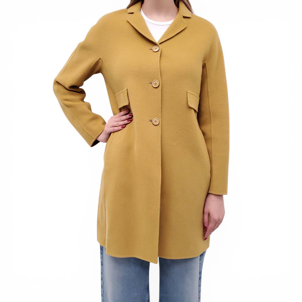 S'MAX MARA MUSTARD COAT - SIZE 10