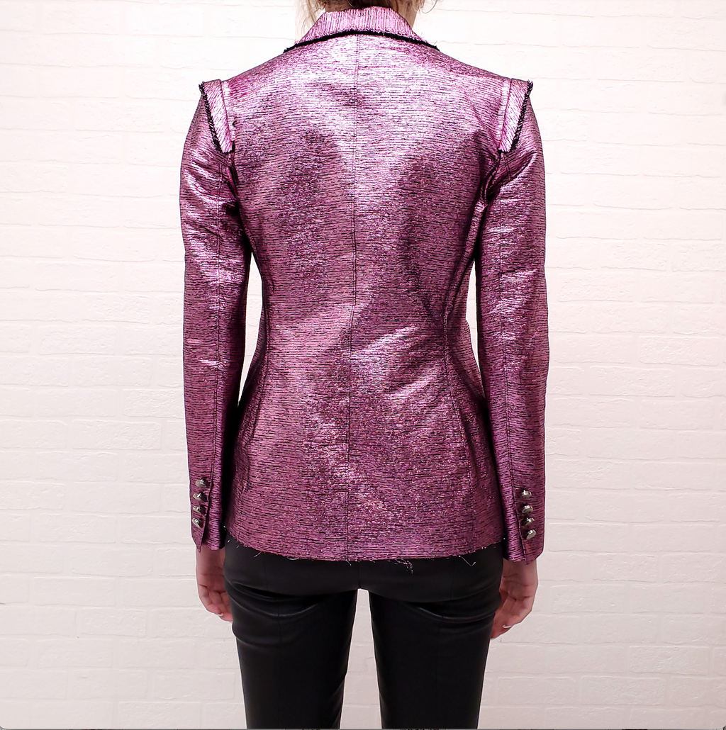 LANVIN PINK METALLIC BLAZER - SIZE 38