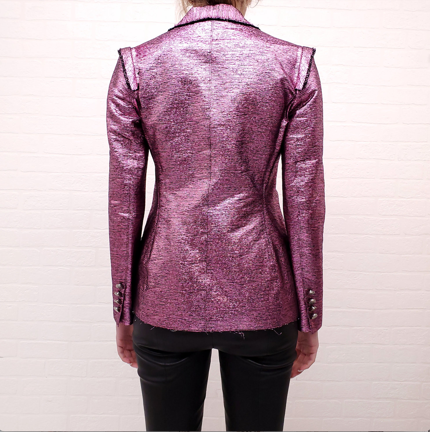 LANVIN PINK METALLIC BLAZER - SIZE 38