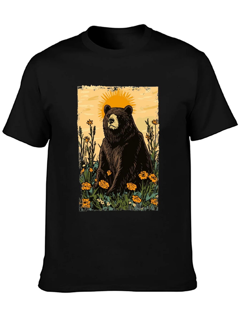 Bear & Sun Graphic Tee - Nature Inspired