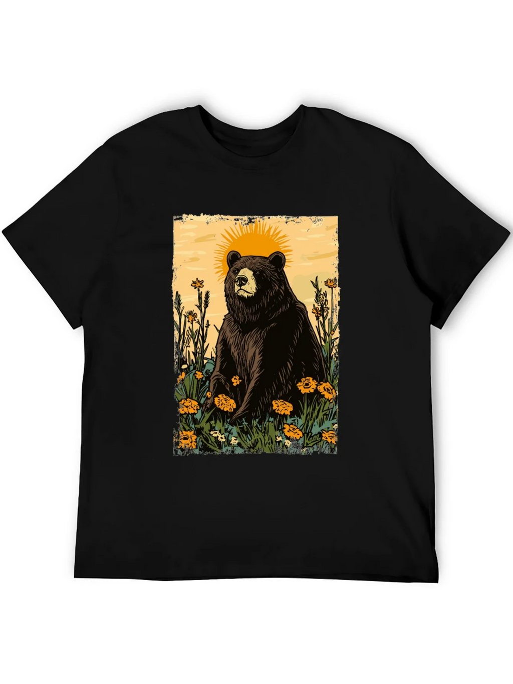 Bear & Sun Graphic Tee - Nature Inspired