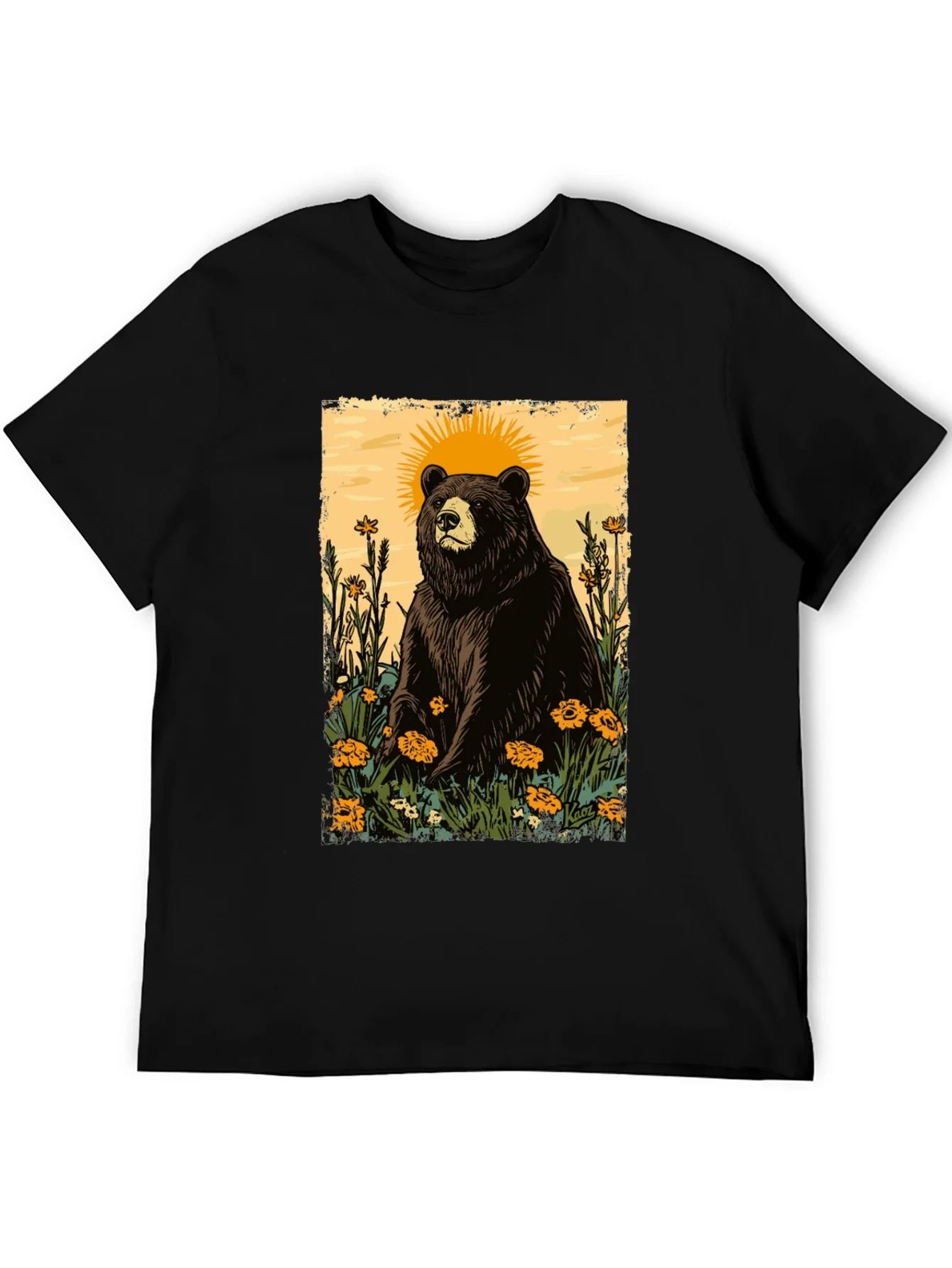 Bear & Sun Graphic Tee - Nature Inspired