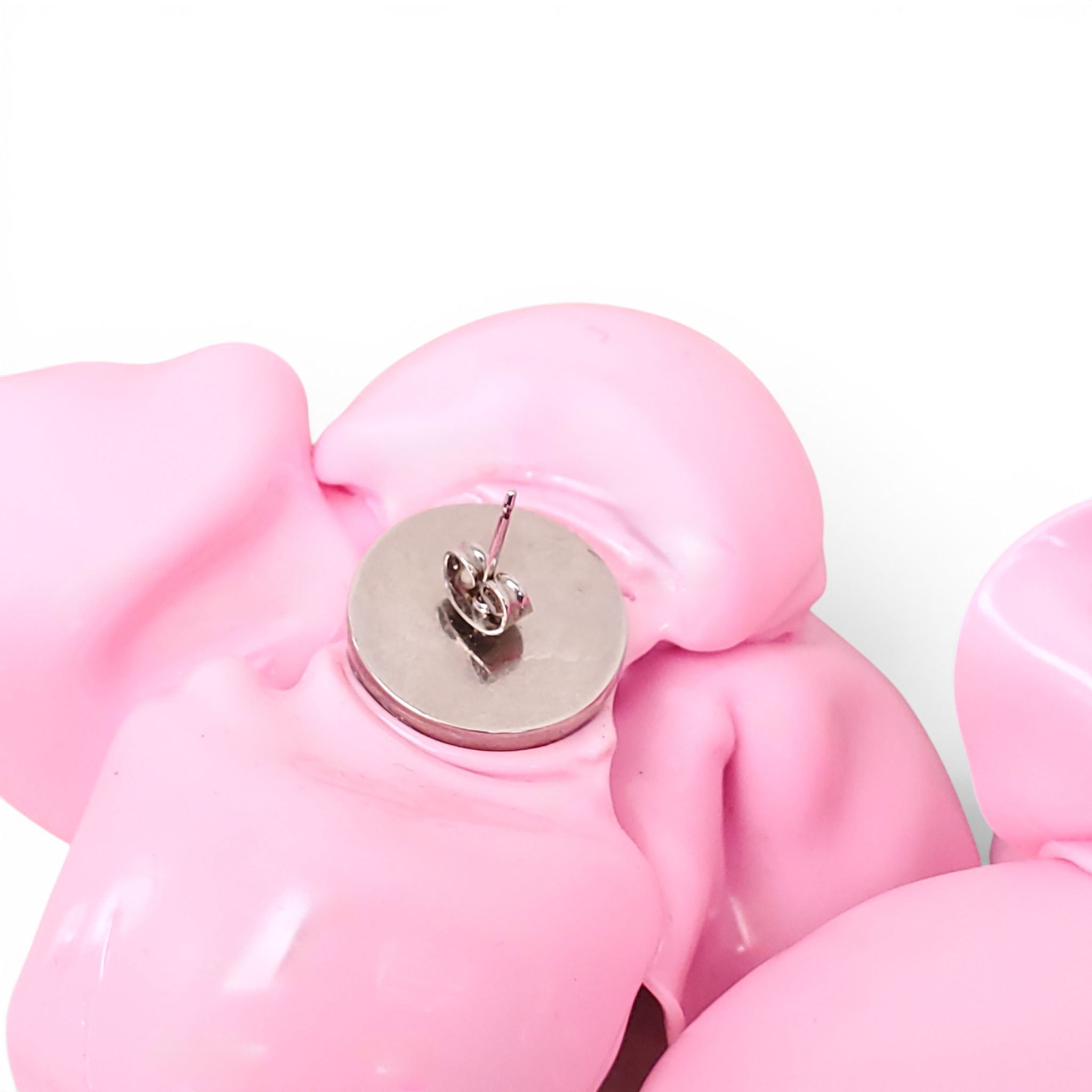 TÉTIER BIJOUX PINK AND BROWN FLORAL PISTOL EARRINGS