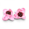 TÉTIER BIJOUX PINK AND BROWN FLORAL PISTOL EARRINGS