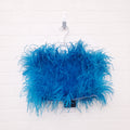 THE ATTICO BLUE OSTRICH FEATHER WITH PEARL DETAIL - SIZE 38