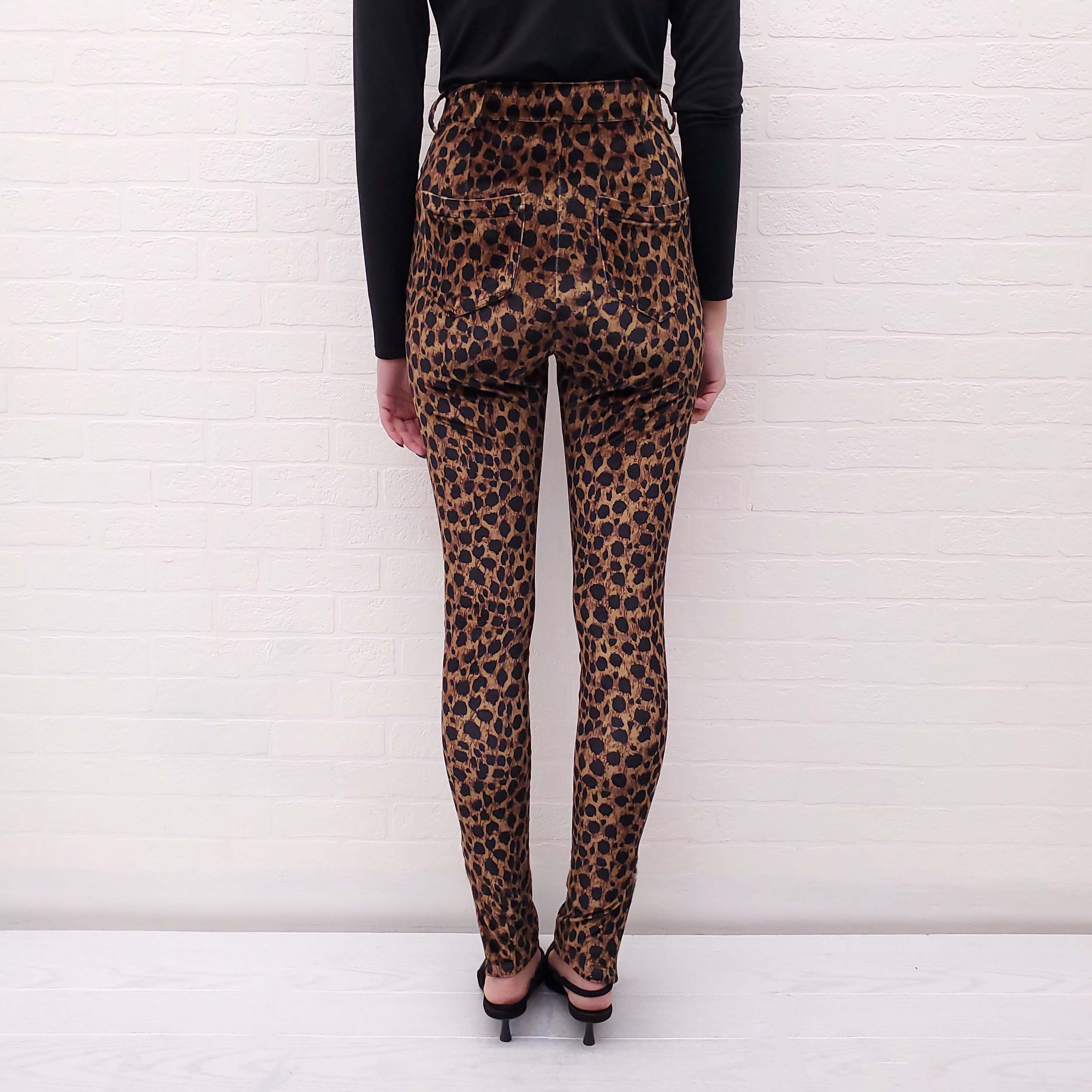 THE ATTICO CHEETAH VELVET TROUSERS - SIZE 42